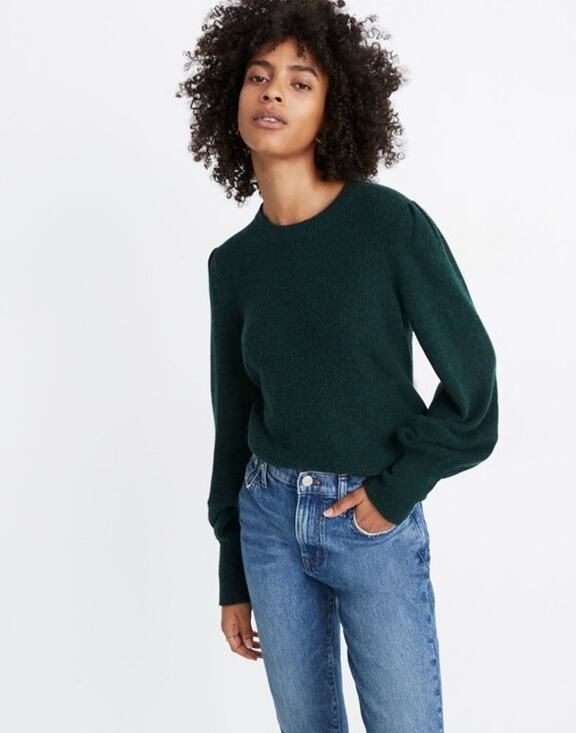 Madewell Sweaters - Madewell Green Baybrook Pullover Crewneck Sweater Size Small